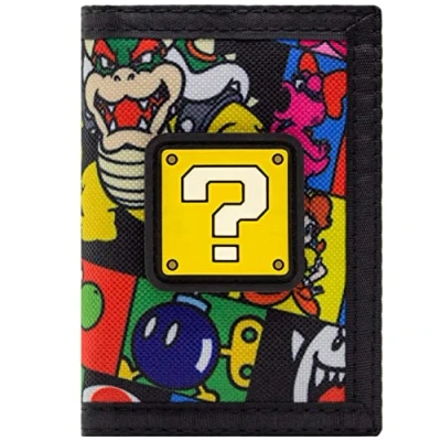 Immagine di Mario Party Question Block Personaggi Retro Portafoglio/Portamonete Tri Fold Tasca per Monete &amp; Porta Tessere, Multicolore