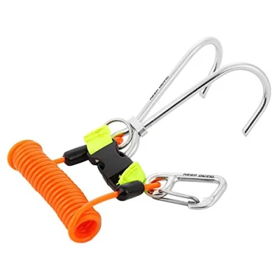 Immagine di Gancio per Immersioni subacquee, Doppio in Acciaio Inossidabile Scuba Drift Hook Accessorio con Anello a D(Arancione)