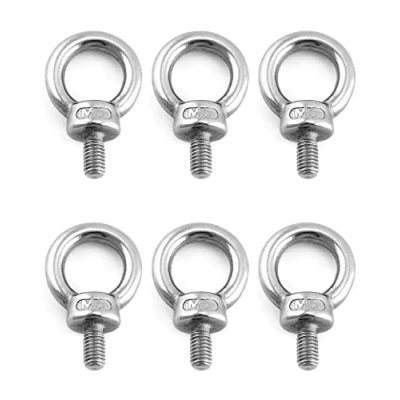 Immagine di QWORK® 6 Pezzi M6 Bulloni ad Occhiello, Bullone per Sollevamento Filettato Maschio Acciaio Inossidabile 304 Vivente (65KG)