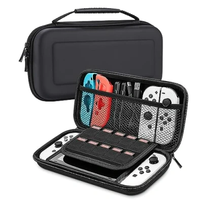 Immagine di Jissta Custodia per Nintendo Switch e OLED, Accessori Cover Trasporto, Rigida Case Protettive Console, da con 10 Cartucce Giochi altri NS