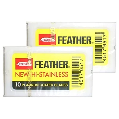 Immagine di Feather, Lamette New HI Stainless FH 10 per rasoio, 2 x confezioni da