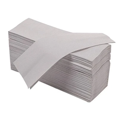 Immagine di Defacto asciugamani di carta pieghevoli per dispenser a zig zag, particolarmente assorbenti, 1 strato, colore grigio, 5000 fogli naturali