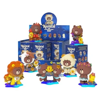 Immagine di Mighty Jaxx, Action figure da collezione in blind box di Line Friends, serie Horoscopes Kwistal Fwenz Primus, confezione sigillata 6 personaggi, non contiene doppioni