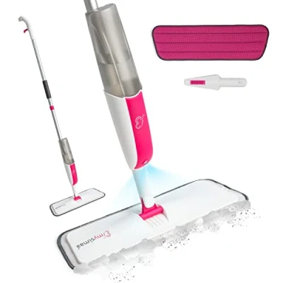 Immagine di Mysimaa Spray Mop con Panni Lavabili, Mocio Lavapavimenti a Secco e Umido 2 in 1, Scopa Spruzzo Rotazione 360, Manico Ergonomico Spruzzino da 400ml