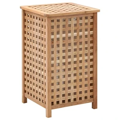 Immagine di vidaXL Portabiancheria Cesto Biancheria Pratico Utile Ampio Comodo Resistente Solido Robusto Durevole Semplice 39x39x65 cm in Legno Massello di Noce
