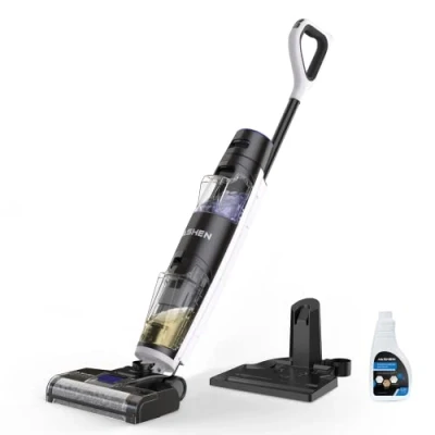 Immagine di JASHEN F12 Aspirapolvere senza fili a umido e secco, funzione autopulente, serbatoio dell&#039;acqua pulita da 800 ml, fino 35 minuti, con di supporto, display LED, mop per pavimenti duri
