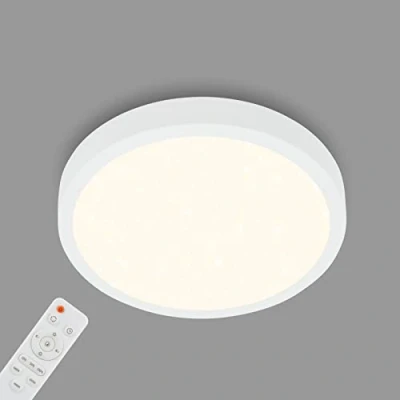 Immagine di BRILONER Leuchten Ceiling Light Starry Sky Dimmable Colour Temperature Adjustable Surface Mounted Lamp Remote Control White Diameter 380 x 50 mm
