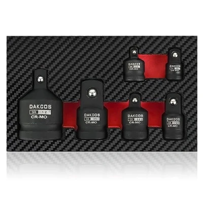 Immagine di DAKCOS Set di 6 adattatori per bussole a impatto da 1/2&quot; 3/8&quot;, 3/8&quot; 1/2&quot;, 1/4&quot; 1/4&quot;, 3/4&quot;, 3/10,2 cm 0,2 cm. adattatore convertitore