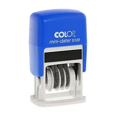 Immagine di COLOP Mini timbro data S 120 SD in cifre con anno breve, ad esempio 25.11.29, piccolo