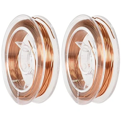Immagine di Colexy 2 Rotoli Filo di Rame Resistente all&#039;Ossidazione 0.5mm, da 10 m per la Creazione Gioielli, Rotolo Rame, Protetto dall&#039;Ossidazione