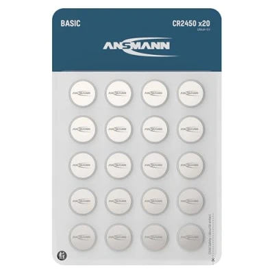 Immagine di ANSMANN Basic 20x CR2450 Batterie al litio a bottone 3V / di alta qualità/Ideali per bilance da cucina, chiavi dell&#039;auto, dispositivi misurazione, telecomandi, ecc.