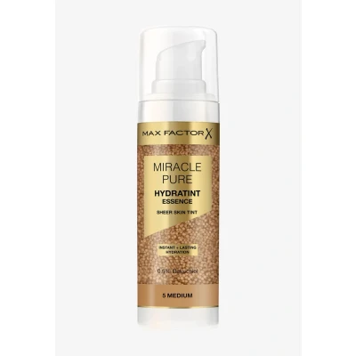 Immagine di Max Factor Miracle Pure Hydratint Essence Fondotinta, 5 Medium, Fino a 24 ore di idratazione, Formula al 71% base acqua, Copertura naturale, vegana