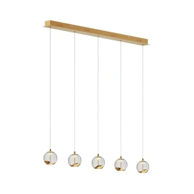 Immagine di lampada a sospensione &#039;Hayley&#039; (Moderno) colore Trasparente, in Vetro ad es. Soggiorno &amp; Sala da pranzo (5 luci, lampadina inclusa) di Lucande vetro,