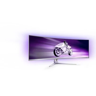 Immagine di Philips Evnia 49M2C8900L Monitor da gioco curvo OLED DQHD 49 pollici, 144 Hertz, 0,03 ms GtG, HDR400, Ambiglow, FreeSync Prem. Pro (5120x1440, HDMI 2.1, DisplayPort 1.4, USB C, Hub USB) Bianco