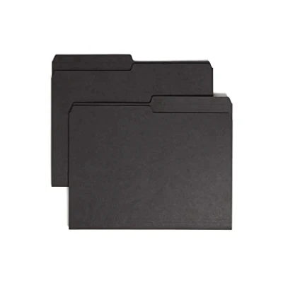 Immagine di Smead file Folder, Letter, 1 mm/2 reversibile, Tab, grigio, 100 per box (10363) Black