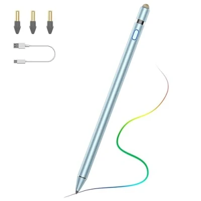 Immagine di TiMOVO Penna Stilo per iPad, Apple Pencil 2018 2024 iPad 10/9/8/7/6 Gen, Pro 13/12,9/11&quot;, Air 5/4/3/6a, 11/13 Pollici Mini 6/5 Precise Scrittura Rifiuto di Palmo, Cielo Blu