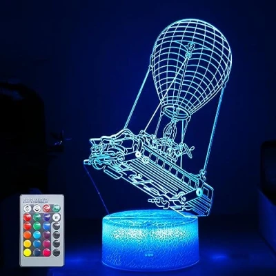 Immagine di Hoofun Game Lovers 3D Lampada Notturna,Giocattoli Ragazzo Regali Luci Notte Comodino Scrivania 16 Colori da Tavolo Idee Regalo Illusione Luce per Compleanno(Battle Bus(telecomando)
