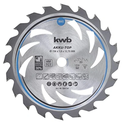 Immagine di kwb 584154 Lama circolare in metallo duro 156 x 12.75 1.0 mm Numero di denti: 20 1 pz.