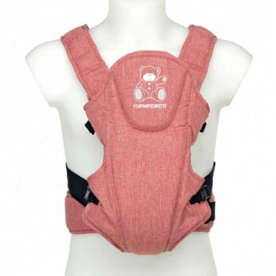 Immagine di Foppapedretti Marsupio Porta Bimbo Marsupi8, bambini da 3.5 a 9 Kg, rinforzo lombare, spallacci imbottiti, fibbie laterali, utilizzabile fronte genitore/strada riduttore primi mesi incluso,Jeans Rosso