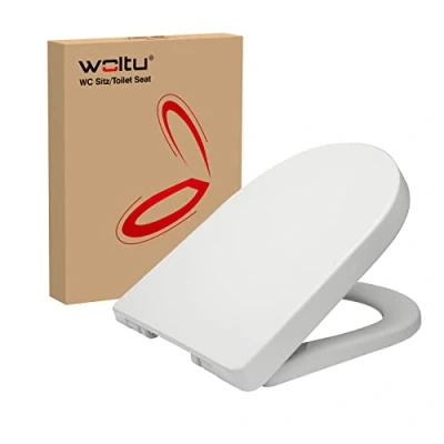 Immagine di WOLTU Copriwater Sedile WC Coperchio con Chiusura Ammortizzata Soft Close Toilet Seat Bagno in Plastica Antibatterico Bianco WS2544