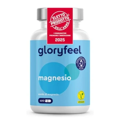 Immagine di Magnesio Integratore, 400 Capsule 6 Mesi di Fornitura, 100% Vegan, Ossido ad Alto Assorbimento, Integratore Muscoli &amp; Stanchezza, mg Elementare, Integratori Sali Minerali