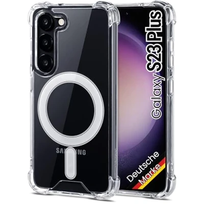 Immagine di JProtect Custodia magnetica per Samsung Galaxy S23 Plus MagSafe Custodia/antiurto Trasparente/Case Plus, con magnete