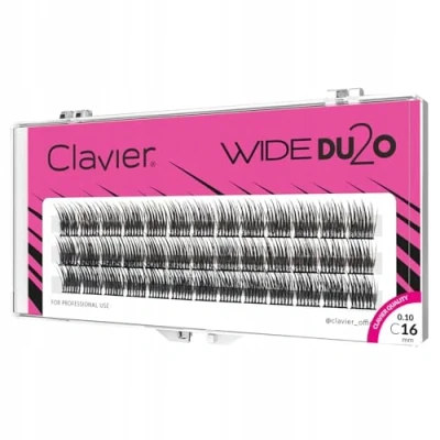 Immagine di Ciglia a ciuffetti Clavier, Finte Wide Du2o 20D, naturale C Curl, Lash Extension, DIY, Applicazione rapida, 36 ciglia! (C 16mm)