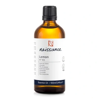 Immagine di Naissance Olio Essenziale di Limone (No. 103) 100ml 100% Puro, Naturale, Cruelty Free, Vegan e Non Diluito Usato in Aromaterapia, Miscele da Massaggio Diffusori