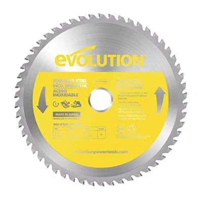 Immagine di Evolution S210TCT 54CS 210 mm Lama per taglio di acciaio inossidabile metallo a 54 denti con punte in carburo che pratica non genera surriscaldamento, ronzii o scintille