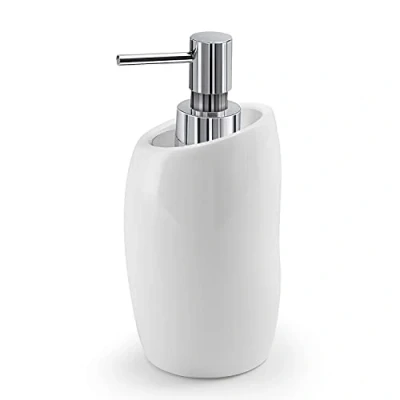 Immagine di Gedy G Iside dosasapone Bianco, Misure e Peso Sapone Bagno: 16,3X9,1X8,5 CM &amp; 0,34 kg, Realizzato in Resina Sabbia, Dispenser Design R&amp;S, 2 Anni di Garanzia, Unica