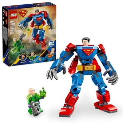 Immagine di LEGO DC Mech di Superman Contro Lex Luthor Giocattolo da Costruire Action Figure Snodabile del Supereroe con 2 Minifigure, Giochi per Bambini e Bambine 6 Anni in su, Idea Regalo 76302