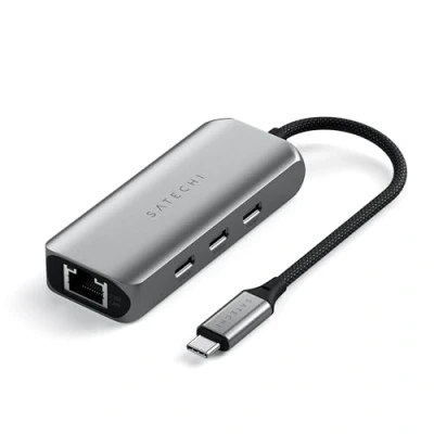 Immagine di SATECHI Adattatore USB C Ethernet 2,5 Gigabit, di Rete 4 in 1 con Velocità Potenziata e 3 Porte 3.2, per Mac, iPad, Windows, Android, Chrome