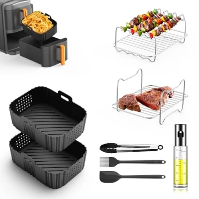 Immagine di Ninja Air Fryer Accessori per Double Stack XL SL400EU, 2024 Nuovo Foodi Dual AF500EU, AF400EU, AF300EU 7.6 10.4L, 8 PC Accessori, Stampo