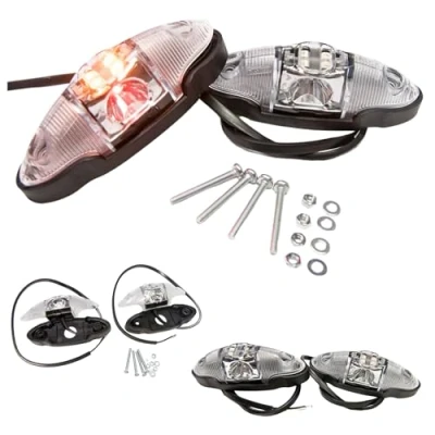 Immagine di 2 x luci di ingombro a LED luce posizione 12 24 V, 3 colori: bianco, rosso, arancione per camion, rimorchi, roulotte