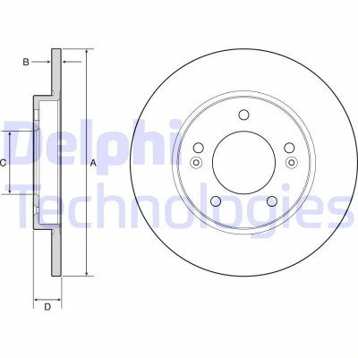 Immagine di DELPHI BG4949C Disco freno 272 10 5 pieno rivestito ad alto tenore di carbonio senza cuscinetto ruota, anello sensore ABS KIA: XCeed