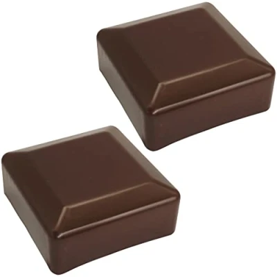 Immagine di SKIR&#039;CO (2 pezzi) Tappi per pali di recinzione, quadrati 80 x mm in plastica marrone colore RAL 8028