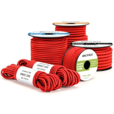 Immagine di Brotree Corda Elastica 4mm x 20m Rosso Gomma Elastici per Teloni Allenare Barca