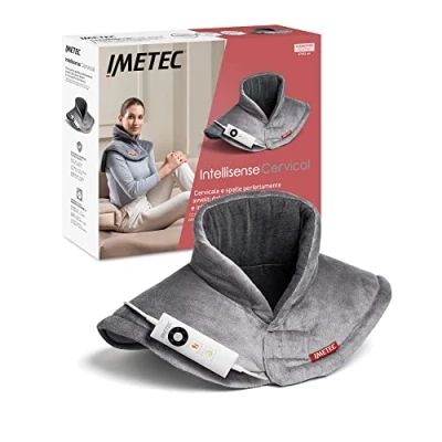 Immagine di Imetec Intellisense Cervical, Termoforo per Cervicale e Spalle, Cuscino Termico, 47x52 cm, Tessuto Anallergico, 5 Temperature, Electro Block di Sicurezza, Riscaldamento Rapido, Lavabile in Lavatrice