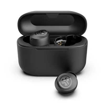Immagine di JLab Go Air Pop+ Cuffie Bluetooth In Ear Piccole, Auricolari Senza Fili, 35H+ di Autonomia, IP55 True Wireless Earbuds con Microfono, Applicazione, Dual Connect, Custodia Ricarica, Nero