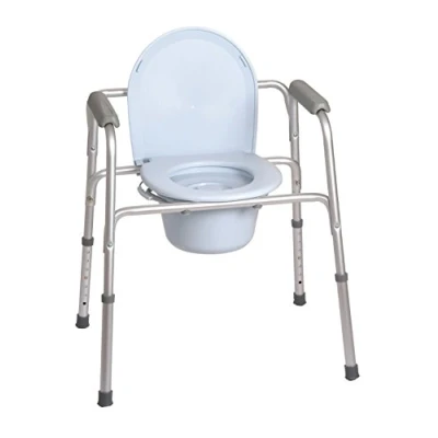 Immagine di GOVITA SEDIA DA COMODO COMODA WC IN ALLUMINIO 4 FUNZIONI 1 PIEGHEVOLE SGABELLO DOCCIA BAGNO PER AZIANI E DISABILI, RIALZO WATER SUPPORTO SEDILE ANZIANI