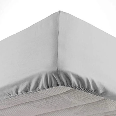 Immagine di Douceur d&#039;Intérieur, Lenzuolo con angoli elasticizzati (90 x 190 cm) Oscar Grigio Chiaro, Microfibra Tinta unita