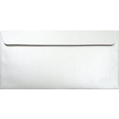 Immagine di Netuno 500 buste lunghe bianco perlato formato 220 x 110 mm 120 g Majestic Marble White bianche da lettera DL carta perlescente colorate decorative per inviti matrimonio compleanno