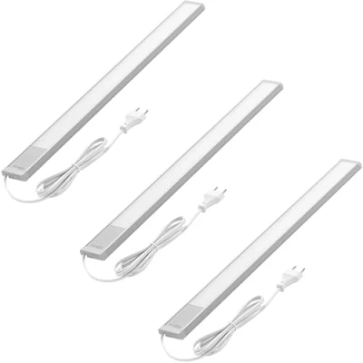 Immagine di Oktaplex set di 3 Riva Luce sottopensile 57,5cm 730lm bianco caldo illuminazione cucina con interruttore 10,4W 230V LED argento