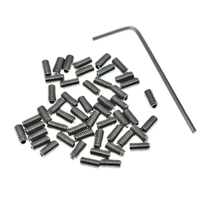 Immagine di Kaish, 50 viti di regolazione per ponte chitarra, metriche M3X6, in acciaio inossidabile, adatte Fender Stratocaster/Telecaster