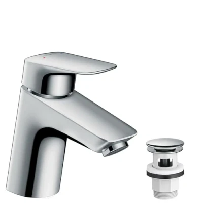 Immagine di hansgrohe Logis Miscelatore monocomando lavabo 70 bassa pressione con push open, cromo, 71074000