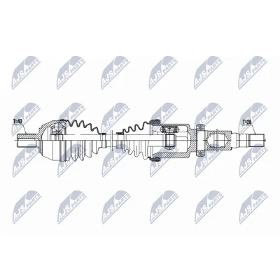 Immagine di NTY NPW FR 181 Albero motore / Semiasse Assale anteriore Dx 951mm Trasmissione automatica FORD: S Max Mk1, Galaxy Mk2 MPV, MONDEO 4 Turnier