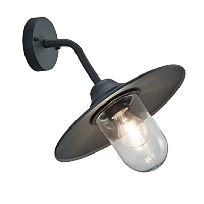 Immagine di Trio Leuchten Brenta 301760142 Lampadario a sospensione per esterni, in alluminio pressofuso, colore: antracite, vetro trasparente, 1 lampadina E27