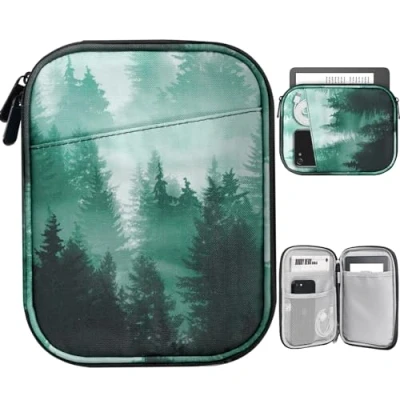 Immagine di TiMOVO 6 7 Pollici Custodia per Tablet Nuovo Kindle Paperwhite E Colorsoft Signature Edition, Protettiva con Tasca Reader/Kindle Oasis, Foresta Verde