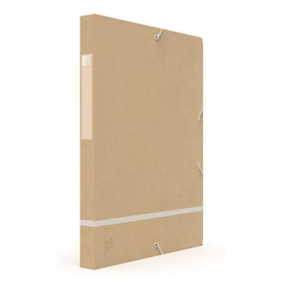 Immagine di Oxford Touareg Scatola portadocumenti 24 x 32 cm, dorso 25 mm, con elastico in carta riciclata, colore: Bianco satinato
