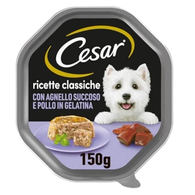 Immagine di Cesar Ricette Classiche Cibo Umido per Cane con Agnello e Pollo, 14 Vaschette da 150g